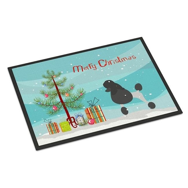 Carolines Treasures BB2957JMAT Poodle Merry Christmas Tree Indoor or Outdoor Mat; 24 x 36 BB2957JMAT - main